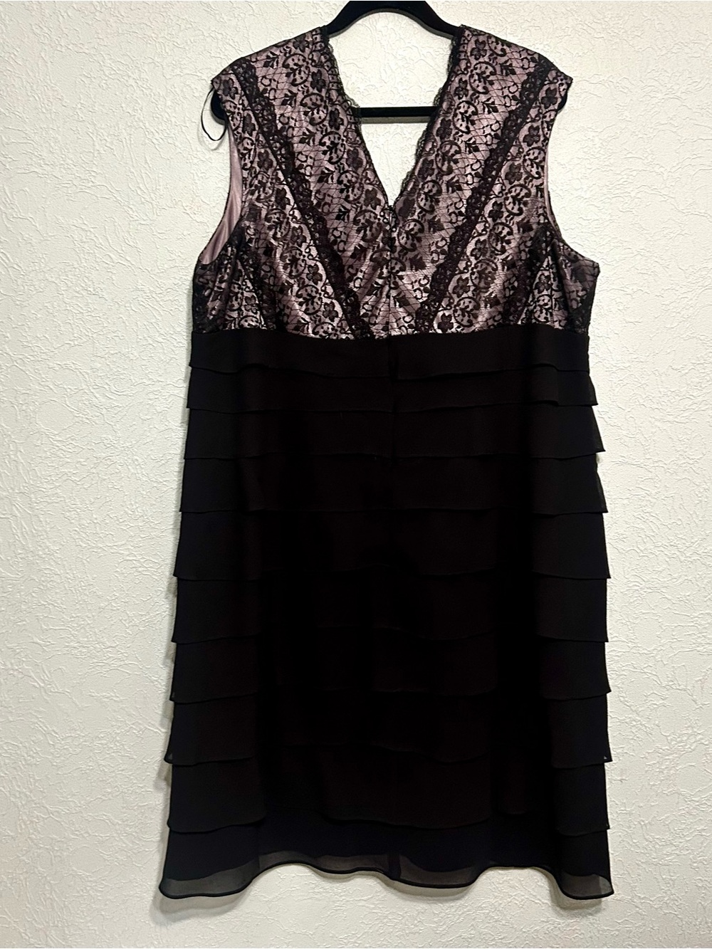 Michel Antoni Black Lace Tiered Cocktail Dress Size 22W